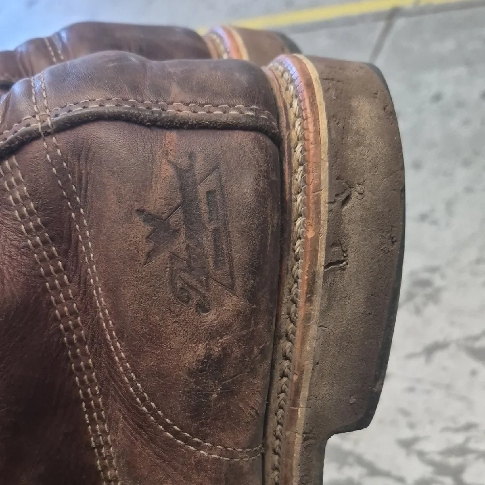 Men's Brown Leather Work Boots - Classic Lace-Up
